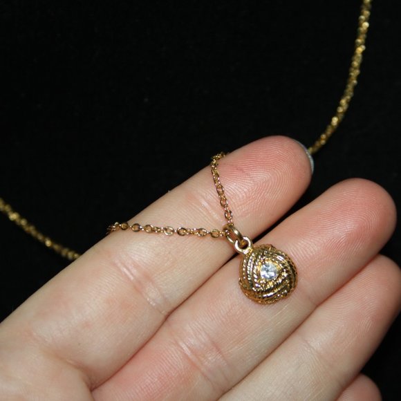 Stunning gold and cz necklace 18" - Picture 1 of 6